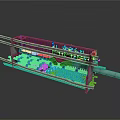 Industrial Equipment With Detailed Metal Mechanical Structure And Pipe Frame Design
