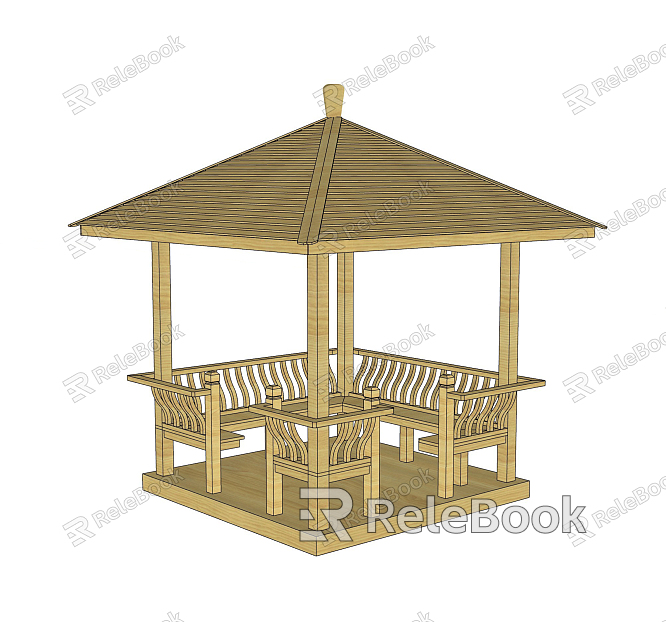 Chinese Style Pavilion Wooden Pavilion model