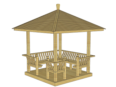 Chinese Style Pavilion Wooden Pavilion model