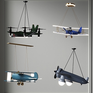 Children's room airplane chandelier boy room chandelier toy chandelier drone lamp cartoon chandelier ceiling lamp 3d model