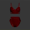Red Women's Lingerie Set With Bra And Underwear Stylish Design