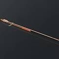 Traditional Arrow Weapon with Brown Shaft Metal Arrowhead and Feather Fletching on Black Background