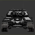 Detailed Military Tank Model Featuring Black White Camouflage Gun Barrel And Tracks