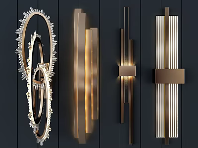 Elegant Modern Wall Lamps With Crystal Metal Accents And Warm Glow For Interior Decor 3d model