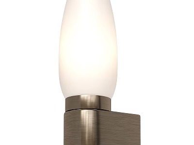 Modern Wall Sconce With White Glass Shade And Brushed Metal Base For Interior Lighting 3d model