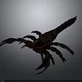 3D Rendered Dark Brown Scorpion With Claws Tail Stinger And Gray Gradient Background