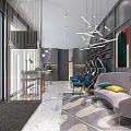 Luxury Beauty Hair Salon Interior With Elegant Gold Decor Marble Floor And Comfortable Seats