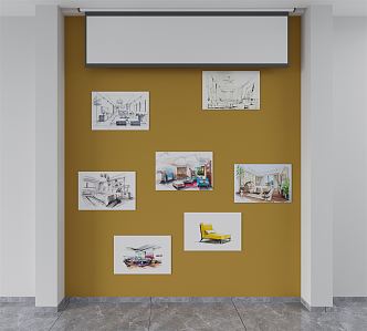 Modern photo wall 3d model