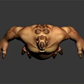 Muscular Fantasy Creature Character With Clawed Feet And Bulging Muscles