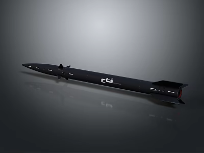Black Military Missile Weapon with C4 Marking and Tactical Aerodynamic Design 3d model