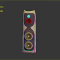 Modern Wooden Panel Floor Standing Speaker With Metal Frame And Multiple Drivers