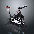 Black And White Stationary Exercise Bike With Flywheel Seat And Handlebars For Home Fitness