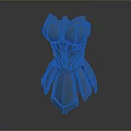 Female Warrior Character Gray Structured Armor With Ornate Chest Design And Flared Skirt