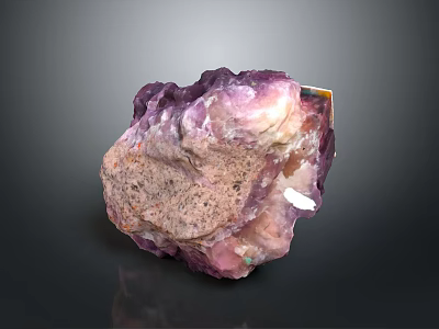 Purple Pink Amethyst Crystal Cluster With Natural Crystalline Formation On Dark Background 3d model