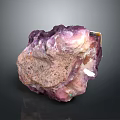 Purple Pink Amethyst Crystal Cluster With Natural Crystalline Formation On Dark Background