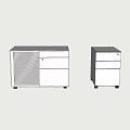 White Office Cabinets With Drawers Louvered Door And Wheels For Workspace