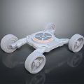 Four Wheeled Robot Vehicle Chassis With Circular Center And Orange Ring Design