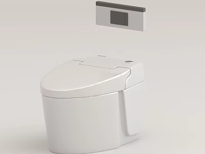 Modern White Smart Toilet Design With Control Panel And Contemporary Style 3d model