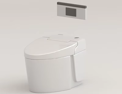 Modern White Smart Toilet Design With Control Panel And Contemporary Style 3d model