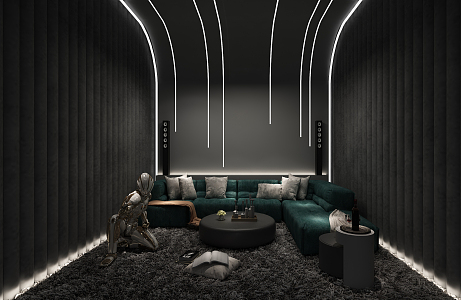 modern video room 3d model