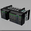 Dell Black Office Furniture Cabinet With Glass Door Multiple Units Green Accents