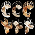 Various Modern Spiral Staircase Designs With Wooden Steps And Metal Railings
