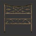 Ornate Metal Side Table With Intricate Scrollwork And Two Tiered Shelf Design