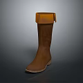 Fashionable Brown Leather Long Boots With Cuffed Top Design For Stylish Outfits