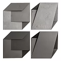 Modern Geometric Wall Decor With Black Gray 3D Design And Multiple Angles 3d model