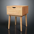Wooden Nightstand With Simple Design Light Wood Color And Four Slim Legs