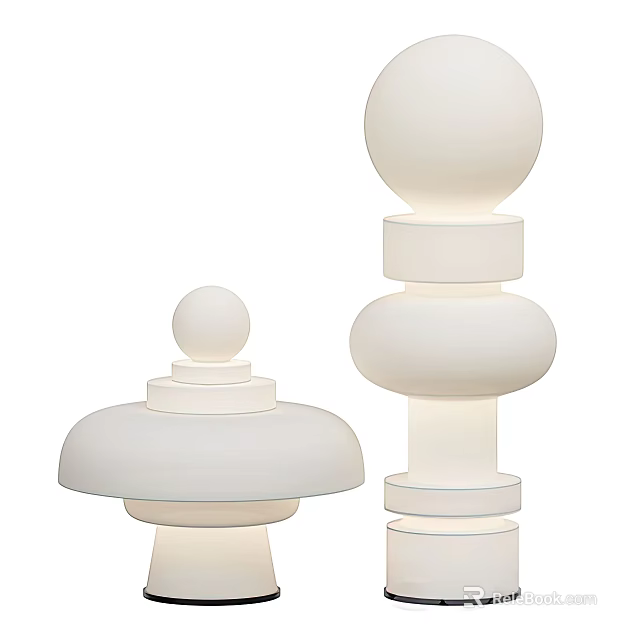 Modern White Pendant Lights With Stacked Circular Elements And Matte Finish Design 3d model 