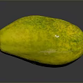Fresh Ripe Yellow Mango Fruit with Natural Skin Texture on Dark Gray Background