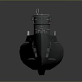 Detailed Gray Submarine Model With Red Deck And Command Tower 3d model