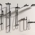 Shower Heads Multiple Types Including Rainfall And Handheld For Modern Bathroom 3d model