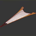 Yellow White Blue Triangular Model Glider With Aerodynamic Shape And Tipped Design 3d model