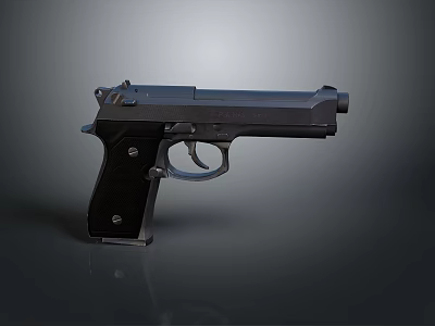 Black Handgun With Modern Design And Metal Construction Sleek Appearance Isolated On Dark Background 3d model