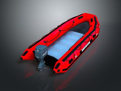 modern rescue raft rescue boat inflatable lifeboat rubber life raft 3d model