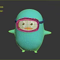 Cute Blue Duck Shaped Household Item With Pink Goggles And Playful Design
