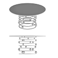 Modern Dining Table With Black Marble Tabletop And Silver Metal Spiral Base 3d model