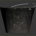 Sturdy Hardware Tool Metal Bucket Featuring Worn Surface And Durable Metal Handle For Various Uses 3d model