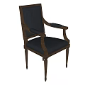 Classic Traditional Dining Chair With Wooden Frame And Gray Fabric Upholstery