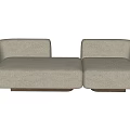 Light Gray Fabric Sectional Sofa With Modern Modular Design And Rounded Arms 3d model
