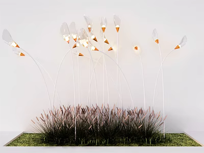 Modern lawn lamp landscape lamp wheat lamp Pennisetum 3d model