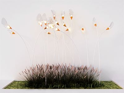 Modern lawn lamp landscape lamp wheat lamp Pennisetum 3d model