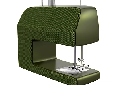 Green Industrial Sewing Machine With Metal Parts And Fabric Covered Body 3d model