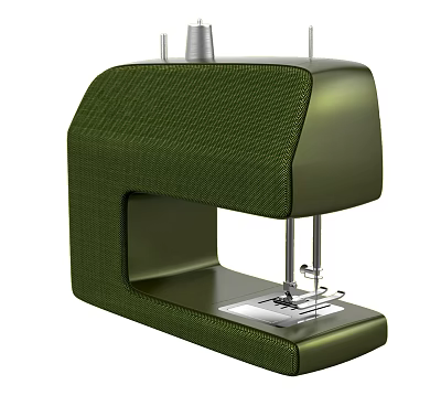 Green Industrial Sewing Machine With Metal Parts And Fabric Covered Body 3d model Green Industrial Sewing Machine With Metal Parts And Fabric Covered Body 3d model