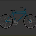 Blue Bicycle with Double Frame Black Seat Handlebars and White Rims
