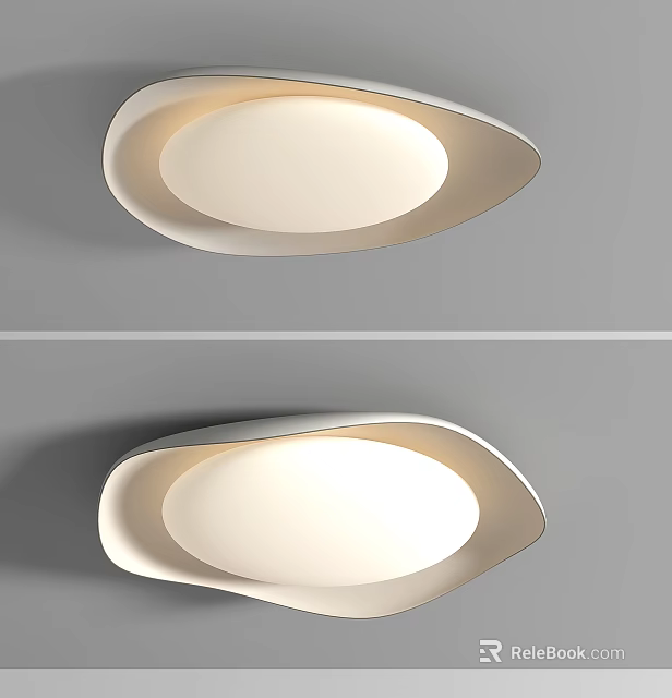 Modern Ceiling Light with Soft Glow and Elegant Curved Design for Home Living Room Interior 3d model 