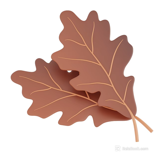 Brown Leaf Shaped Decorative Ornament Set For Home Decoration 3d model 