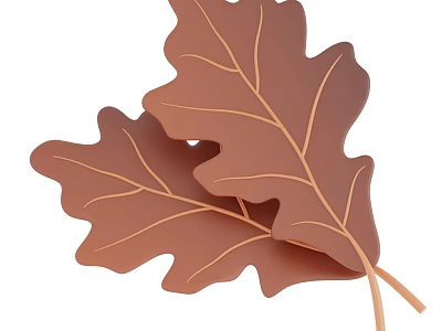 Brown Leaf Shaped Decorative Ornament Set For Home Decoration 3d model